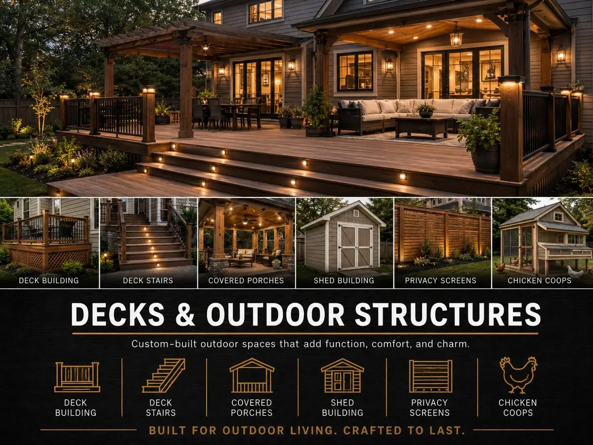 Deck and outdoor structure project, Tawas Michigan